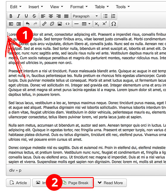 joomla page break plugin tabs